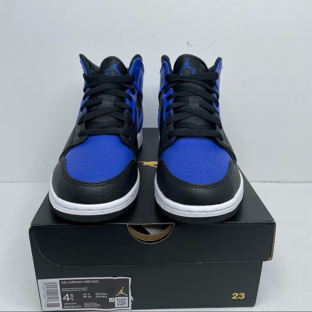 Nike Air Jordan 1 Retro Mid GS “Hyper Royal” NEW - Picture 2 of 4